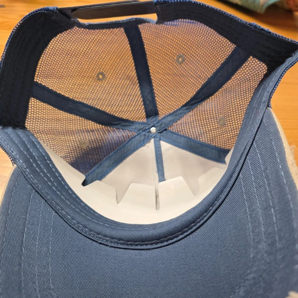 Trucker Hat Mens Gray Blue Crow Eaters Samcro Embroidered Logo Mesh Back Outdoor